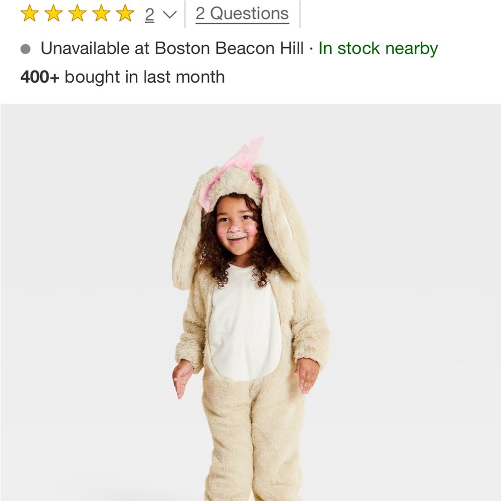Adorable Cream Bunny Kids Costume